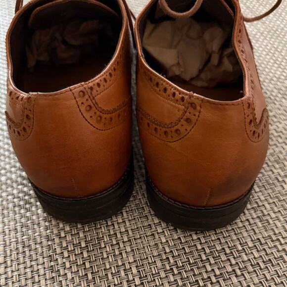 COLE HAAN Leather Sawyer Wingtip Oxford Lace Up Shoes in British Tan Brown 13 - Picture 7 of 8